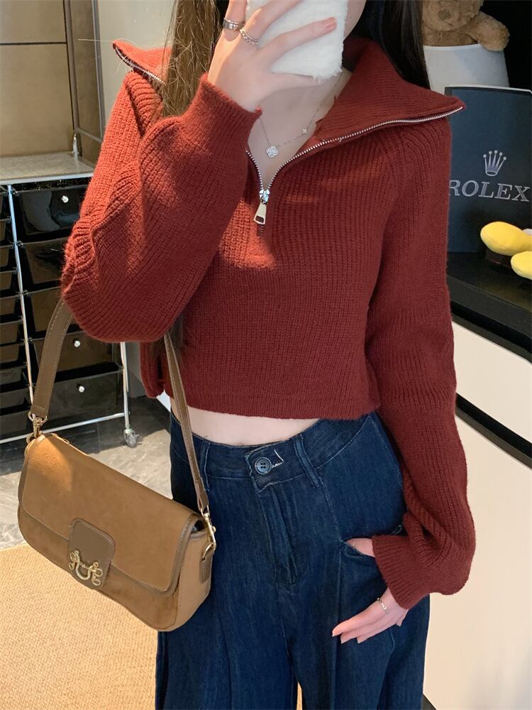 【tops】ファスナーニットセーター　M28416