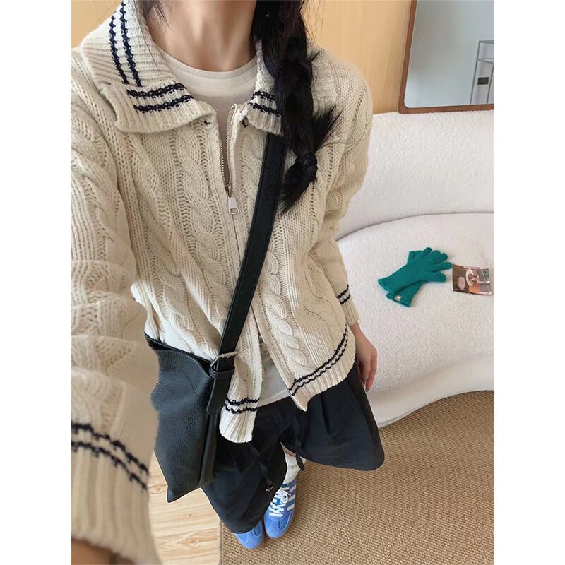 【outer】Wジップニットカーデ　M29079