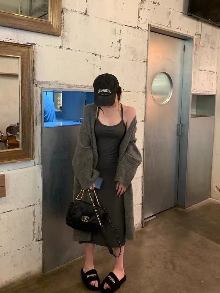 【outer】ロング丈ニットカーデ　M25573