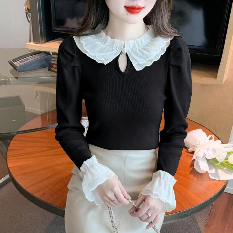 【tops】レースニットトップス　M18850