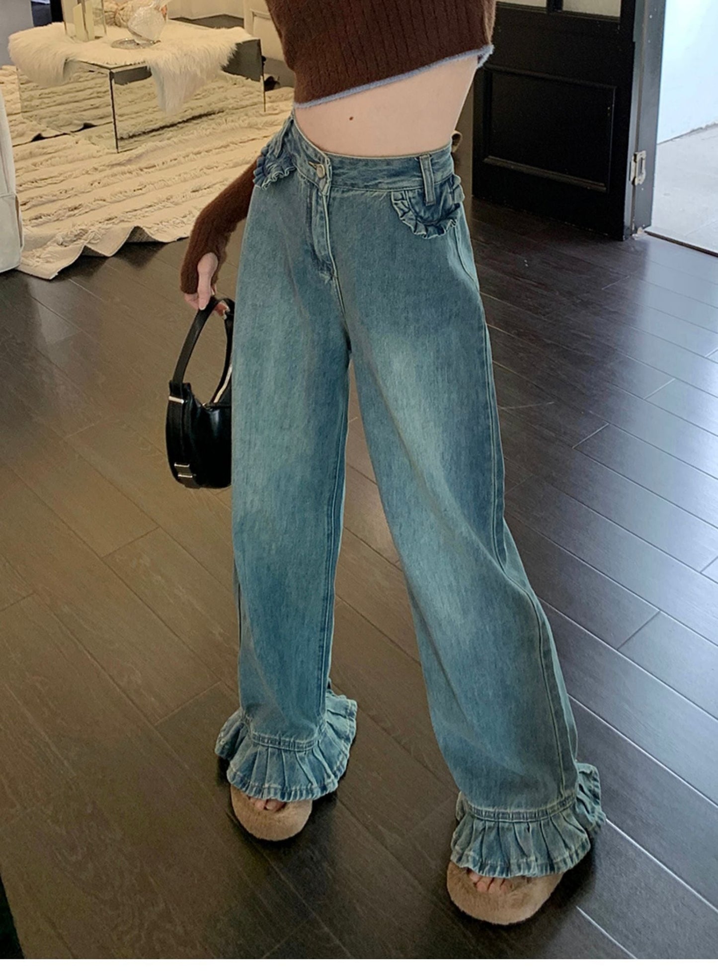 【bottoms】デニムガウチョパンツG20345