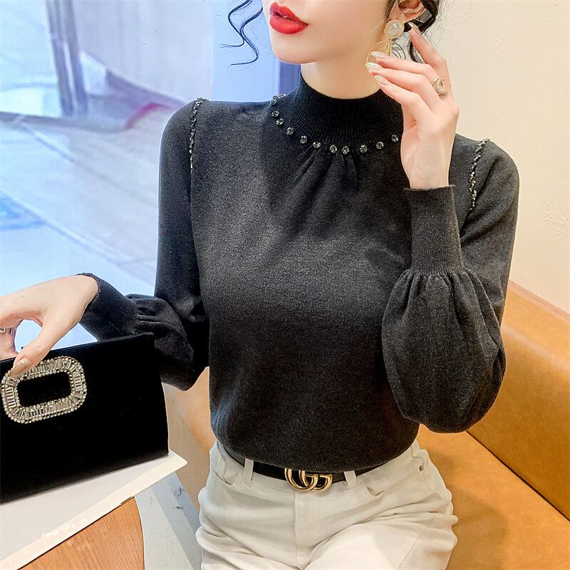 【tops】ビジューニットトップス　M27840
