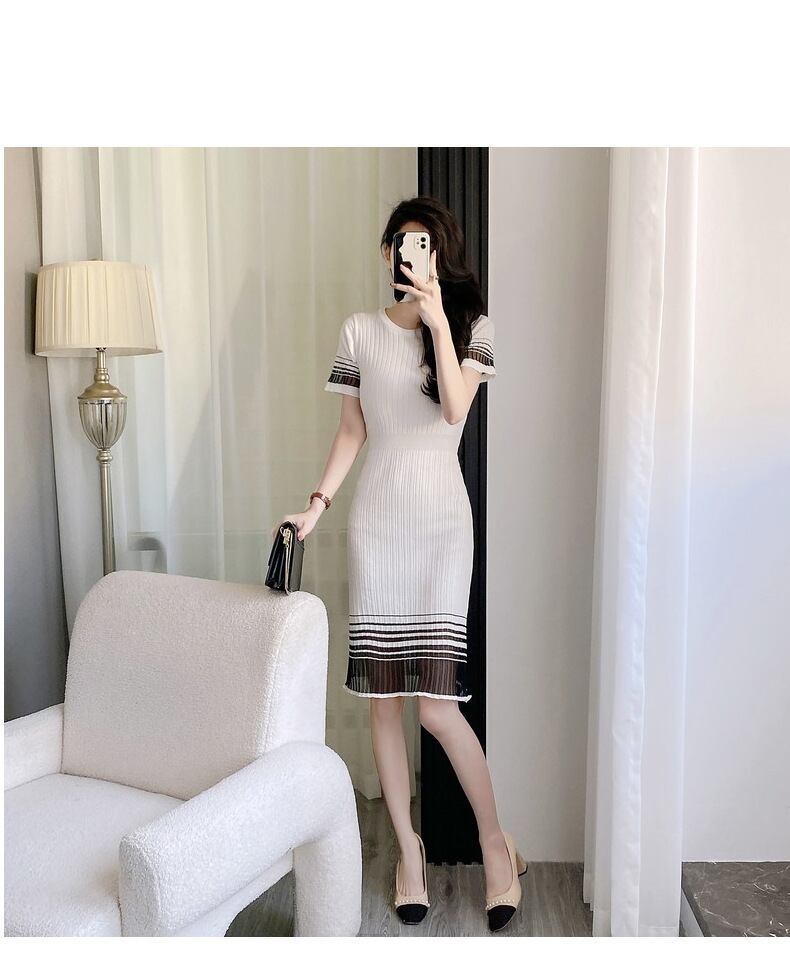 【dress】ラウンドネックニットワンピース G21131