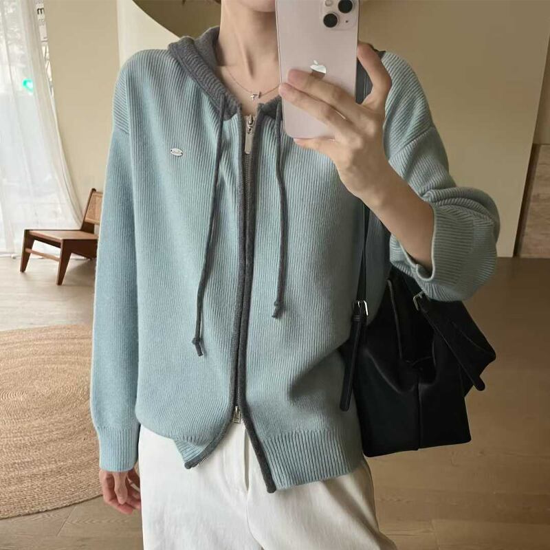 【outer】Wジップニットカーディガン Q7069
