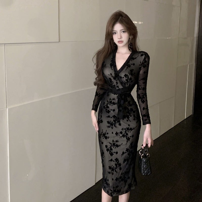 【dress】Vネックデートワンピース　M28258