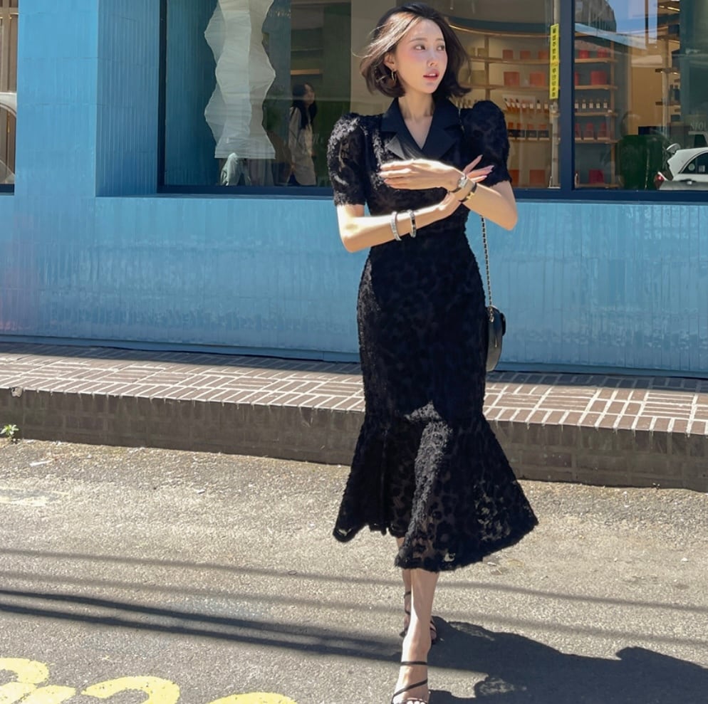 【dress】レースマーメイドワンピース　M29770