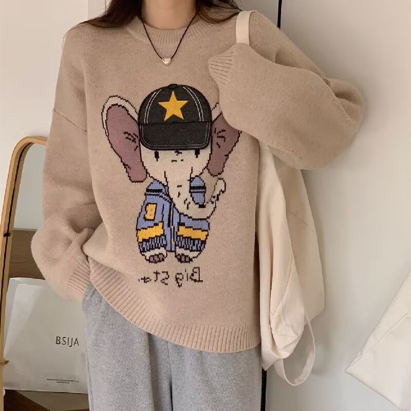 【tops】クルーネックニットセーター　M18557
