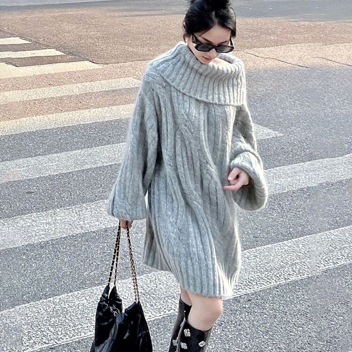 【dress】オフショルダーニットワンピース 　N2152