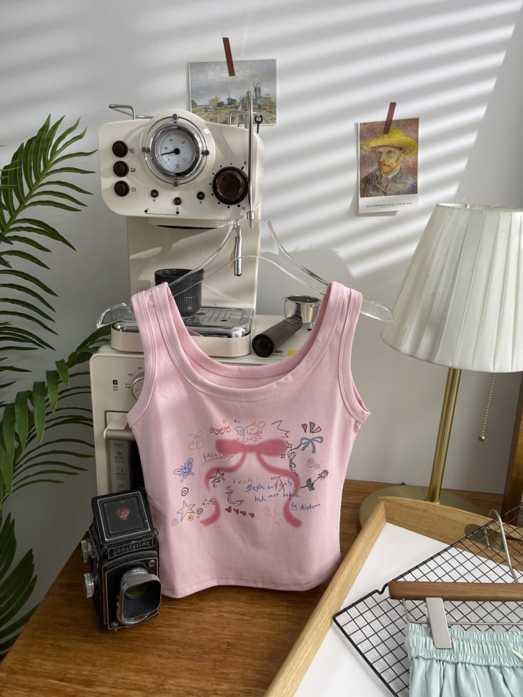 【tops】プリントキャミソール　M24119