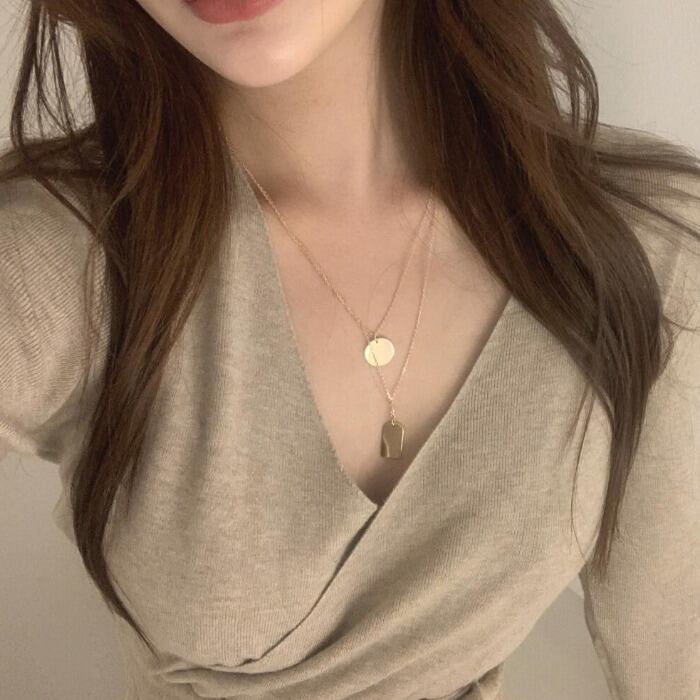 【dress】エレガント早い者勝ち 気質満点レトロ着痩せVネックニットワンピース G1759