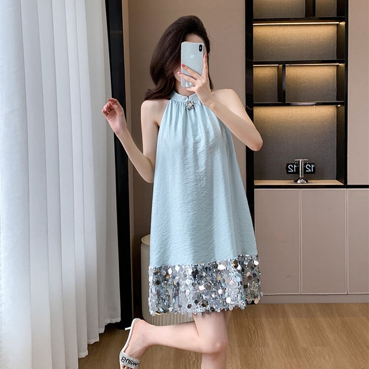【dress】キラキラノースリーブワンピース　M24338