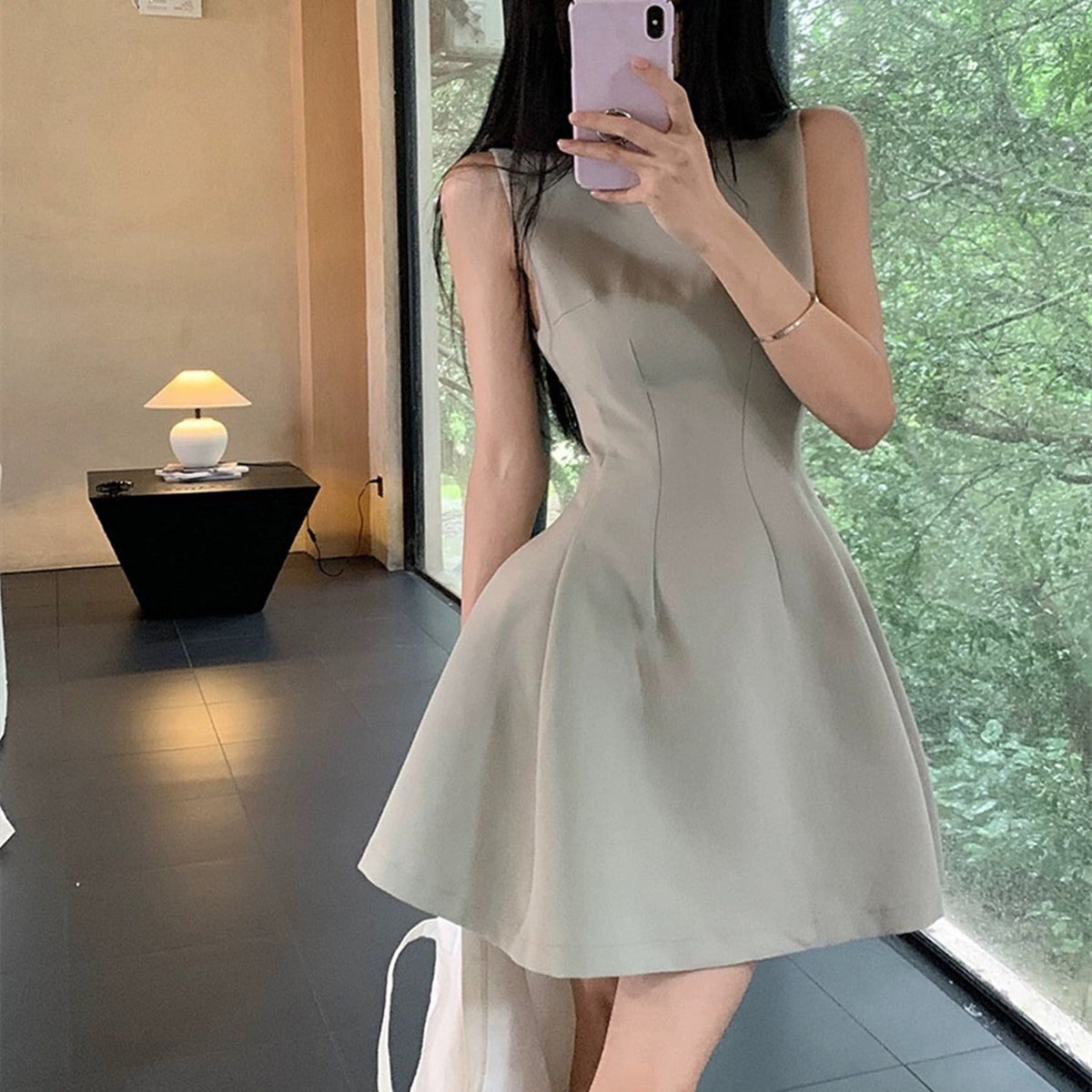 【dress】ノースリーブ美シルエットワンピース　N2662