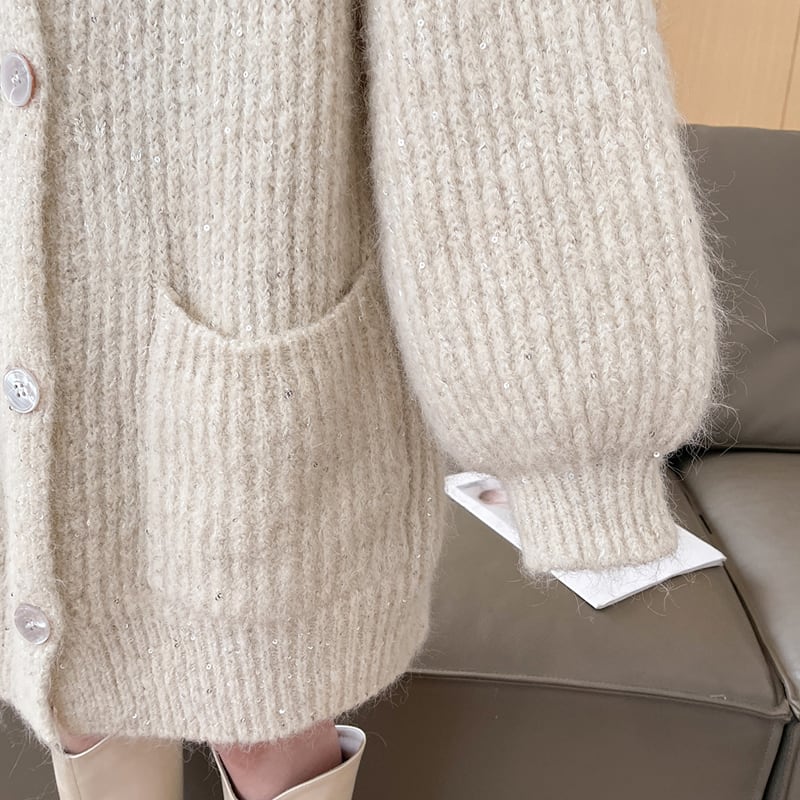 【outer】ロングニットカーディガン Q7191