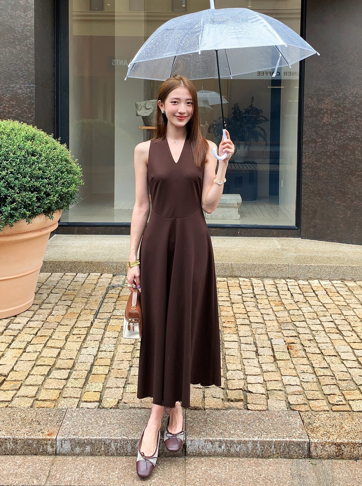【dress】ノースリーブロングワンピース Q8931