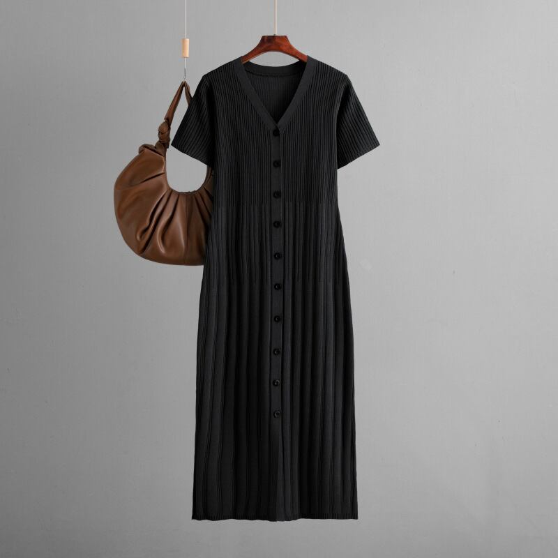 【dress】ボタンデザインニットワンピース　M29735