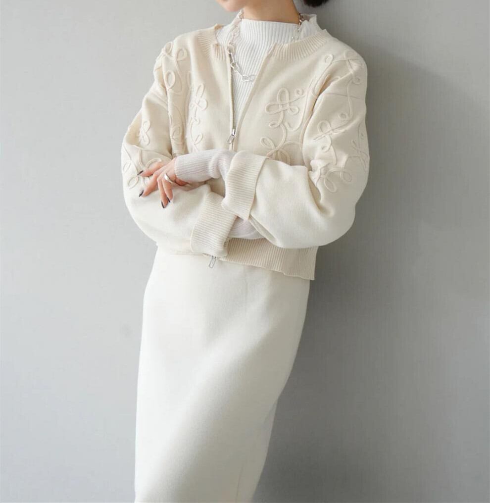 【set】ノーカラーショートジャケット×ロングスカートセット　N2751