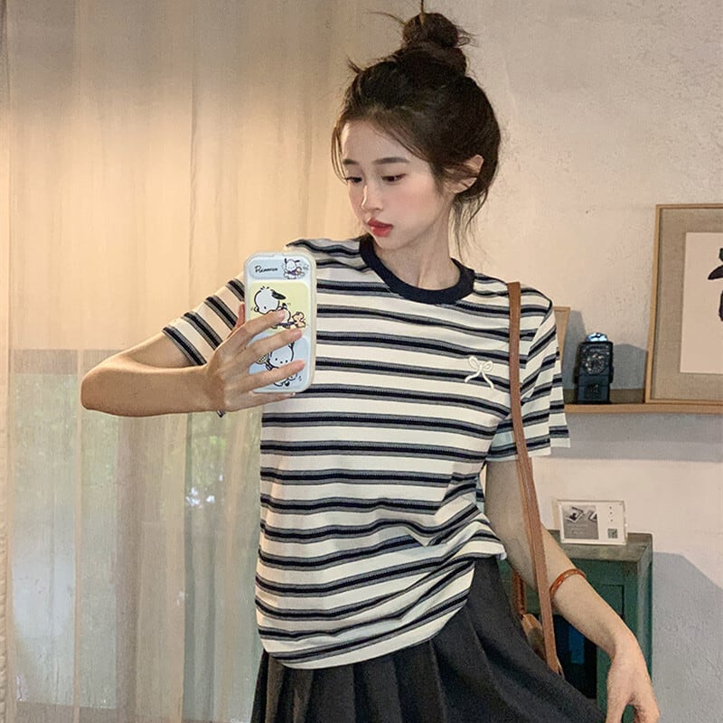 【tops】ボーダー柄Tシャツ　M25136