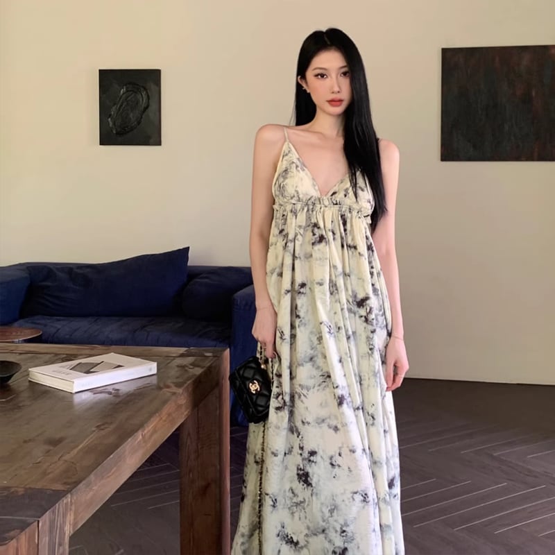 【dress】花柄キャミワンピース Q8319