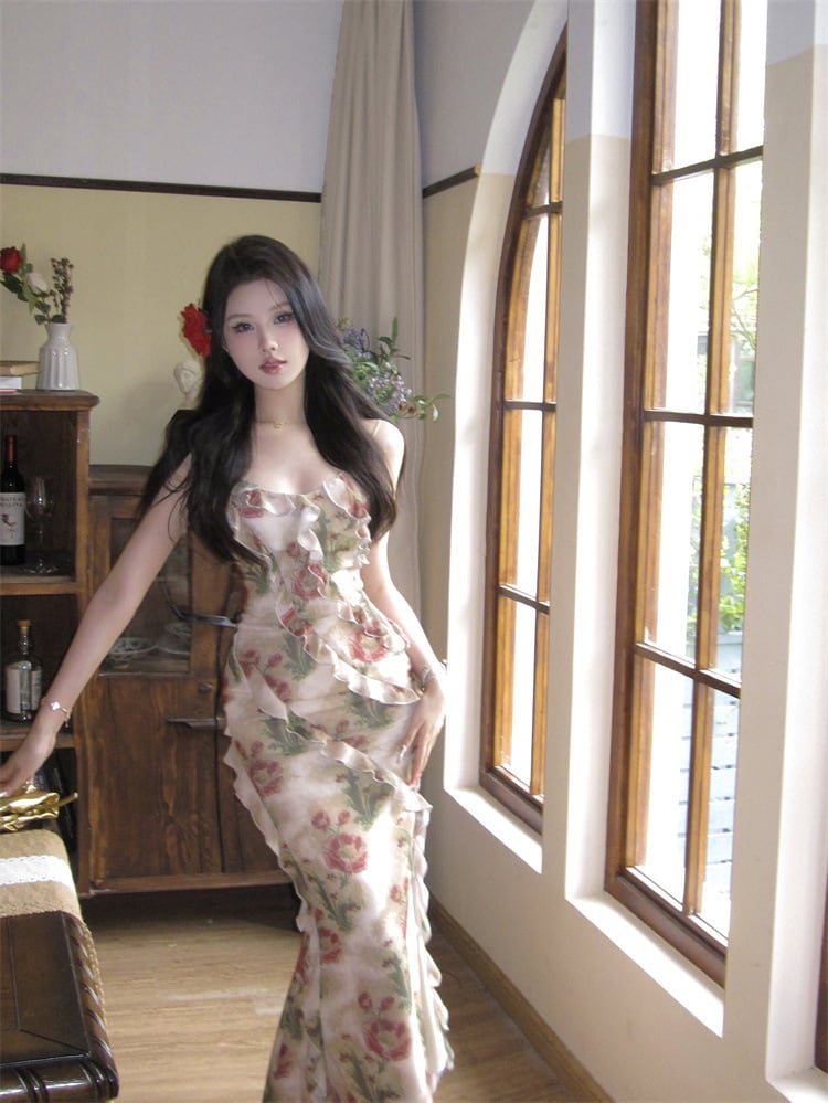 【dress】花柄キャミワンピース　M24447