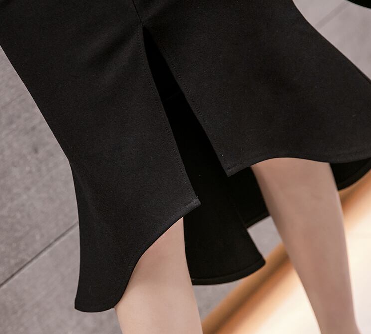 【bottoms】フリル気質満点スリットハイウエストマーメイドスカート G1274