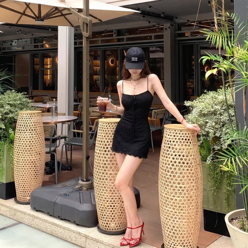 【dress】リボン付きキャミワンピース Q8327