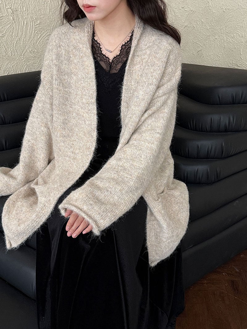 【outer】ロングニットカーディガン Q7301