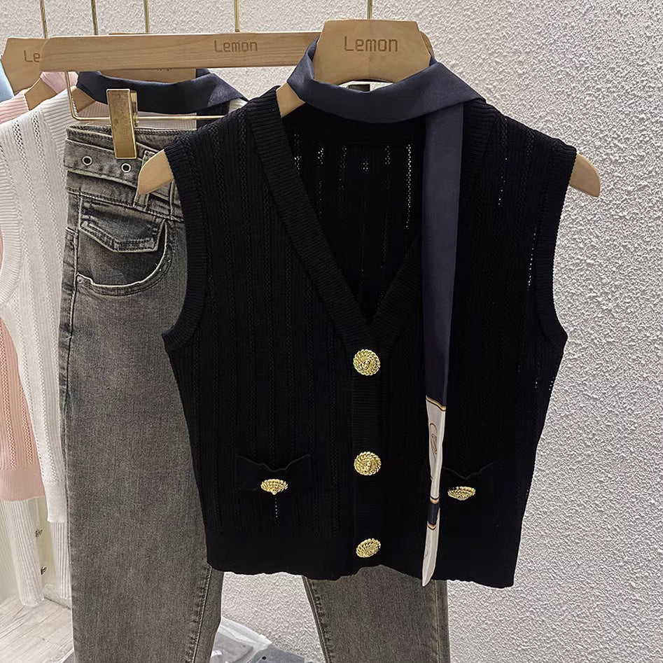 【tops】4色リボン付きキャミソール F7576