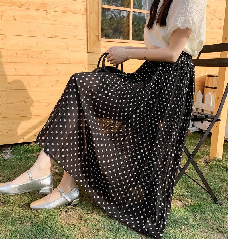 【bottoms】シフォンドット柄スカートG20489