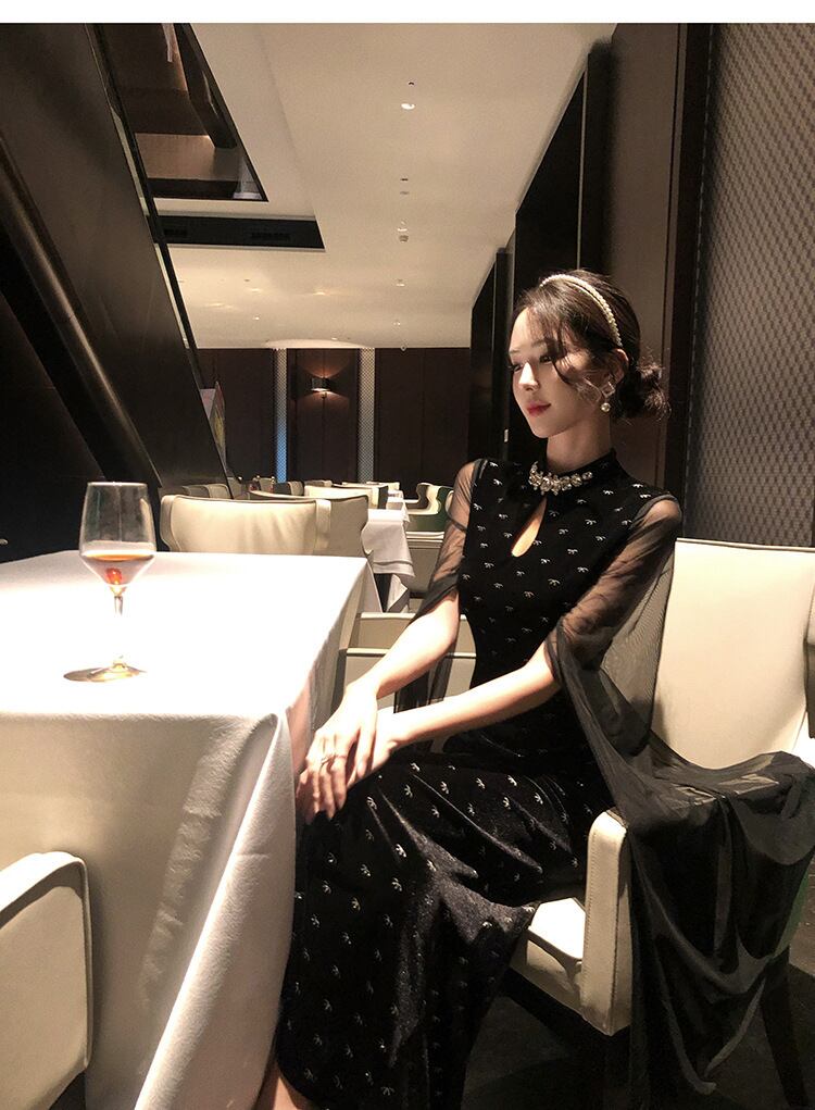【dress】ドッキングビジューデートワンピース　M28141