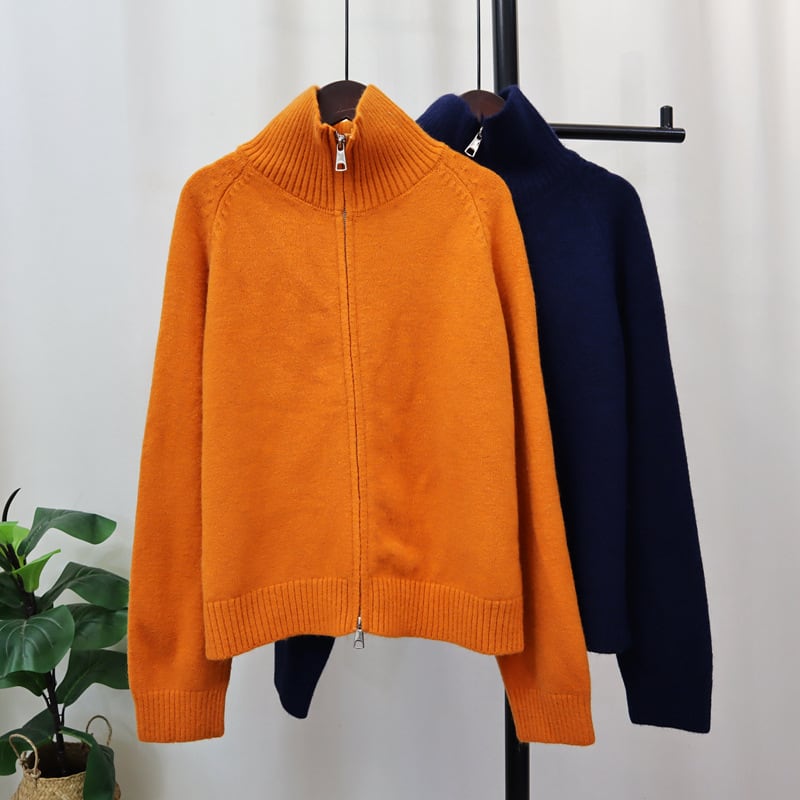 【outer】ファスナーニットカーデ　M27437