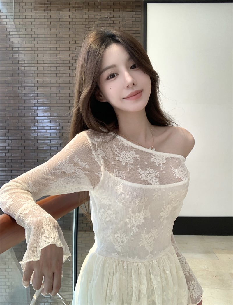 【dress】レース切り替えワンピース　M29873