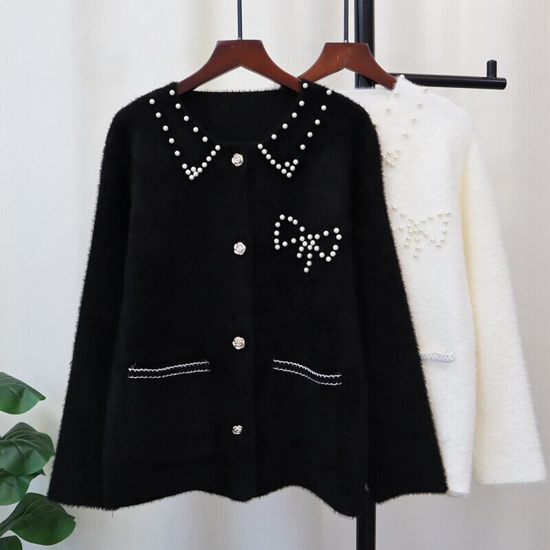 【outer】パールニットカーデ　M27585