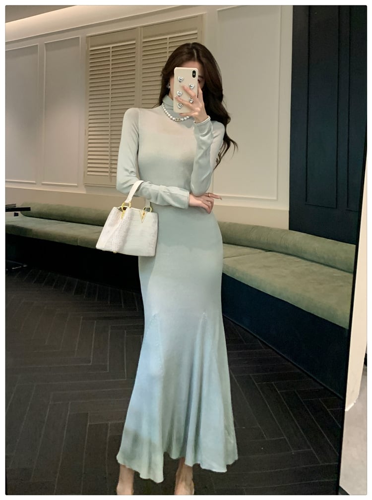 【dress】ハイネックニットワンピース　M28304