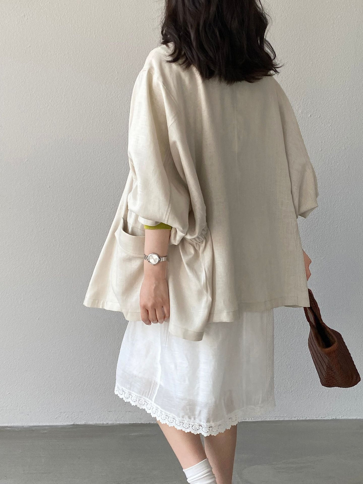 【outer】リネンコート Q8245