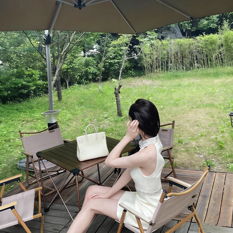 【dress】ラインストーン付きノースリーブワンピース Q8437