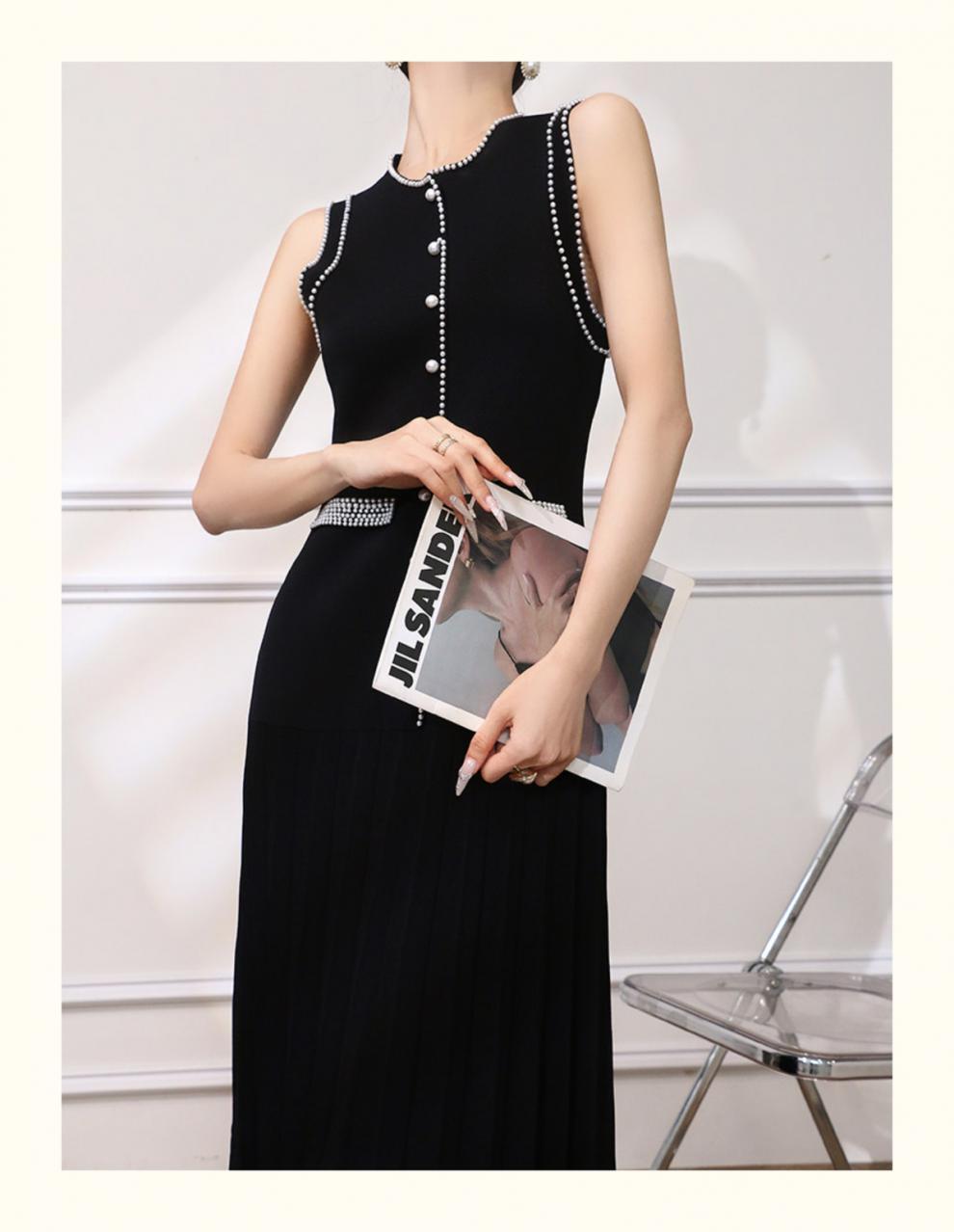 【dress】パールノースリーブワンピース　M24350