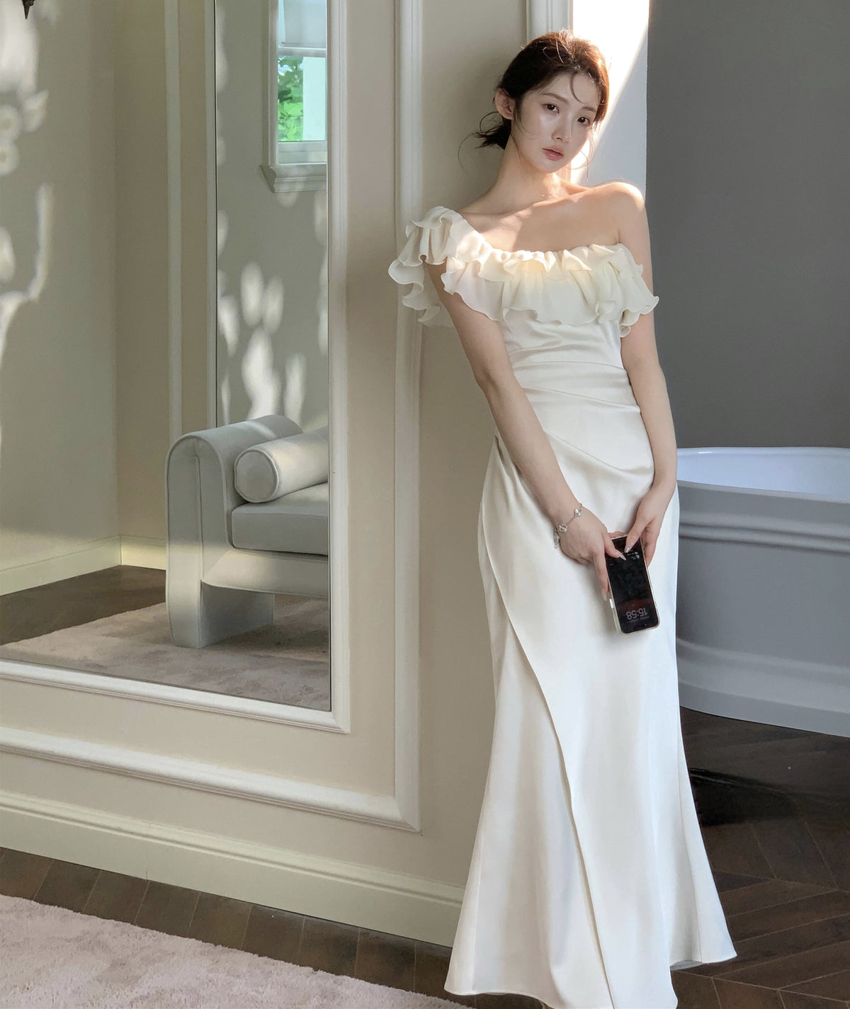 【dress】フリルマーメイドワンピース　N3155