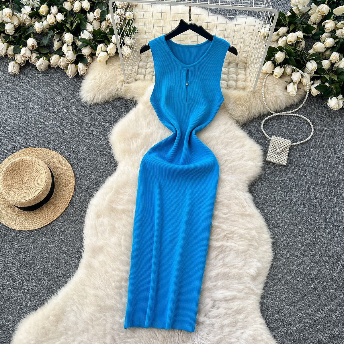 【dress】ノースリーブニットワンピース　M29709