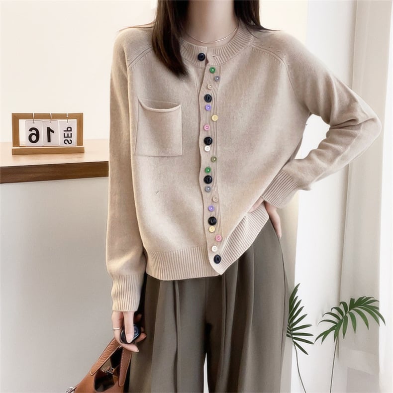 【outer】ボタンデザインニットカーデ　M25886