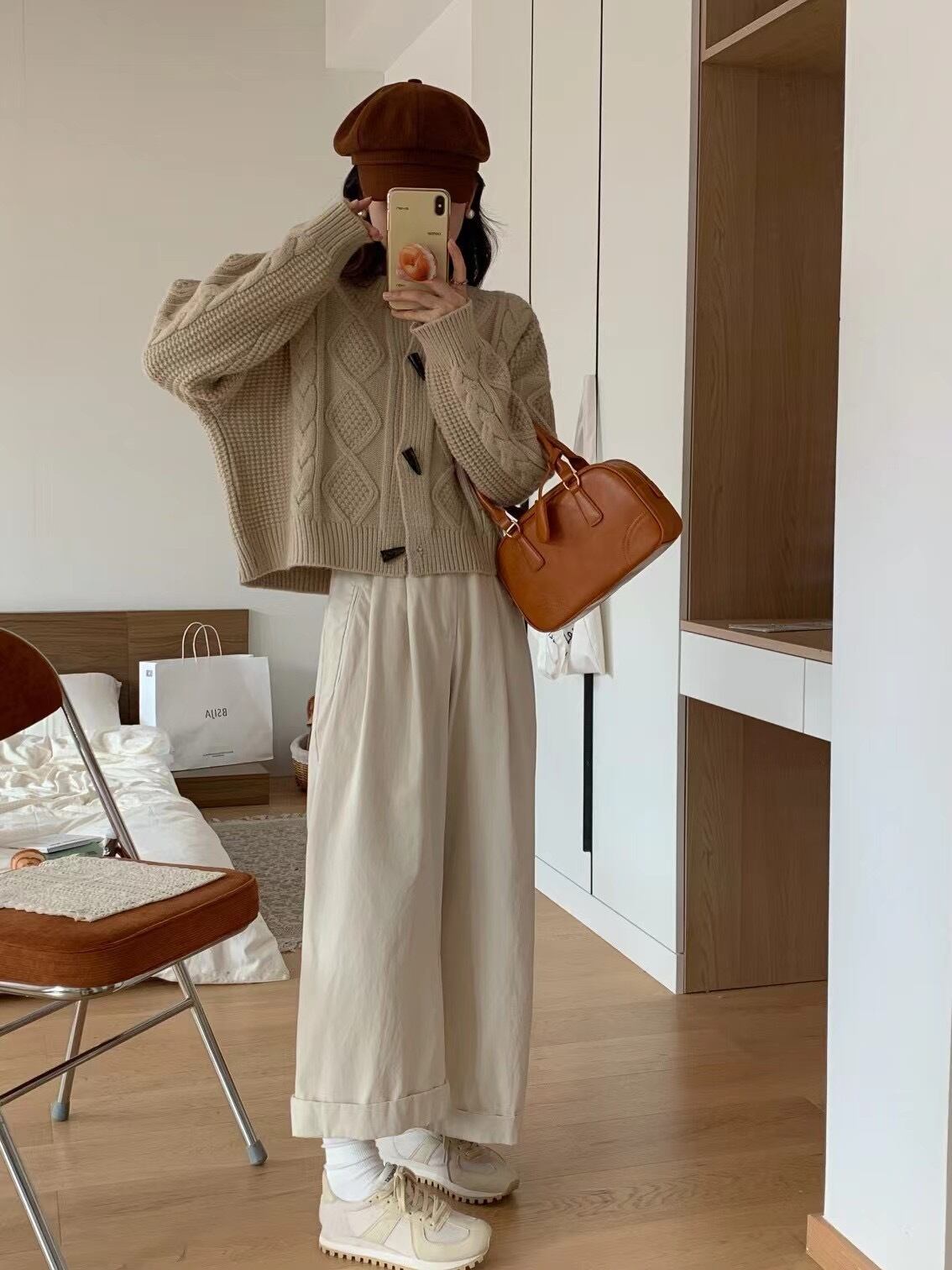 【outer】クルーネックニットカーデ　M19107