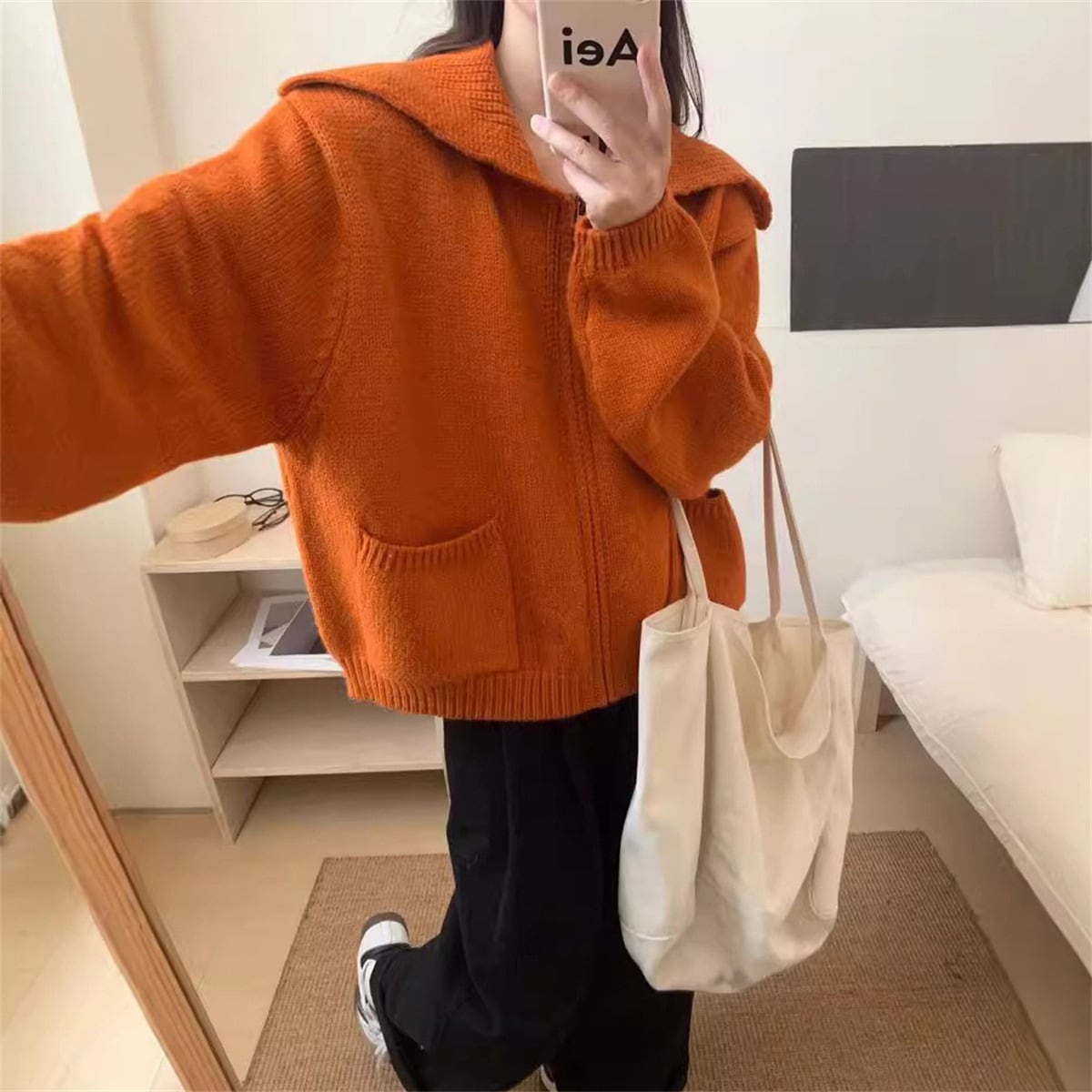 【outer】ファスナーニットカーデ　M25806