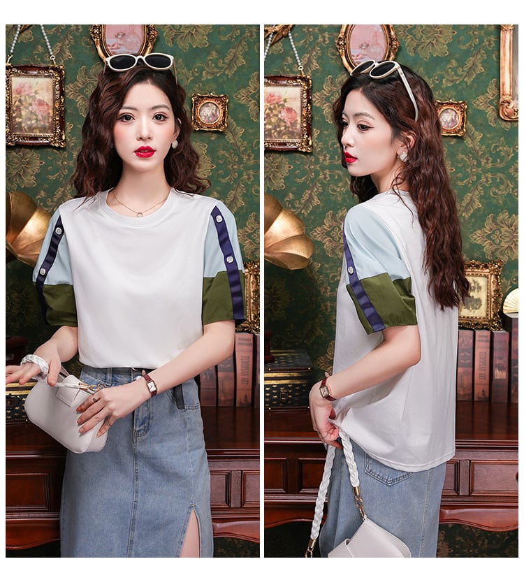 【tops】カラーマッチングTシャツG21331