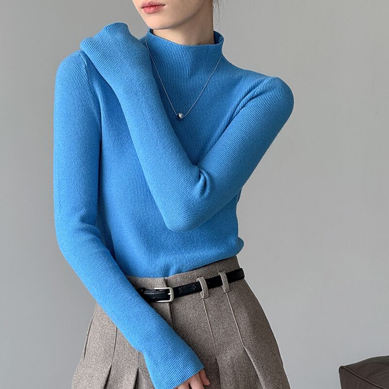 【tops】ハイネックニットトップス Q6970