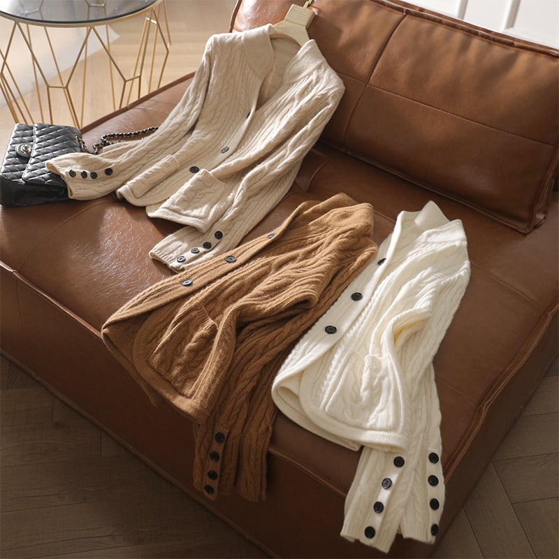 【outer】ボタンデザインニットカーデ　M25854