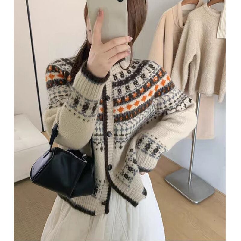 【outer】ジャカードニットカーデ　M28874