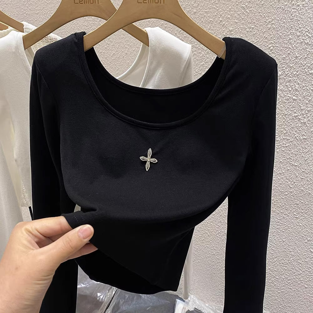 【tops】カップ付き長袖TシャツF7980