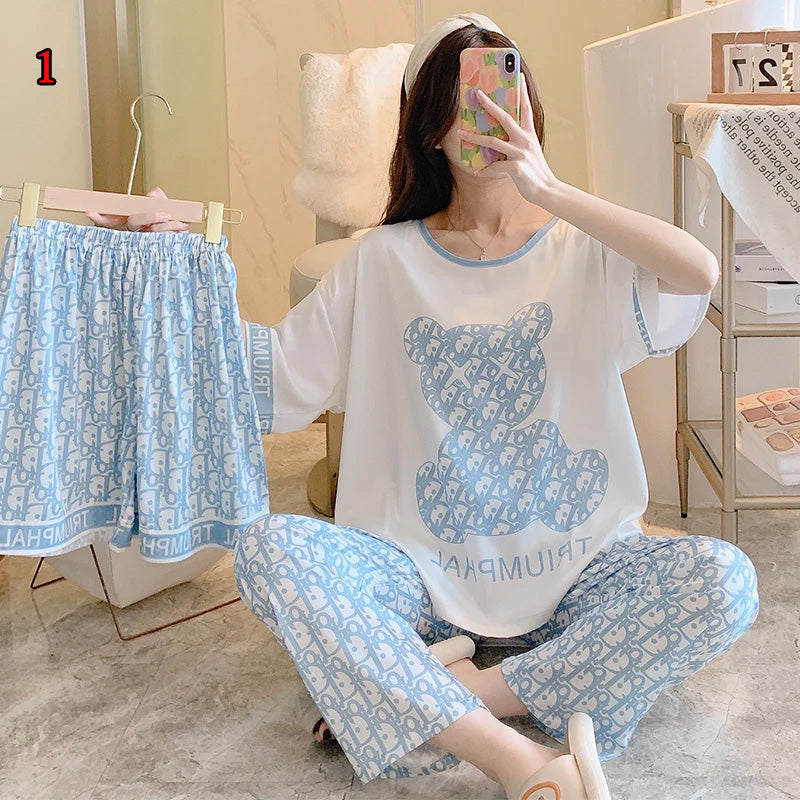 【ホーム・生活】3点上下セットルームウェアパジャマF7739