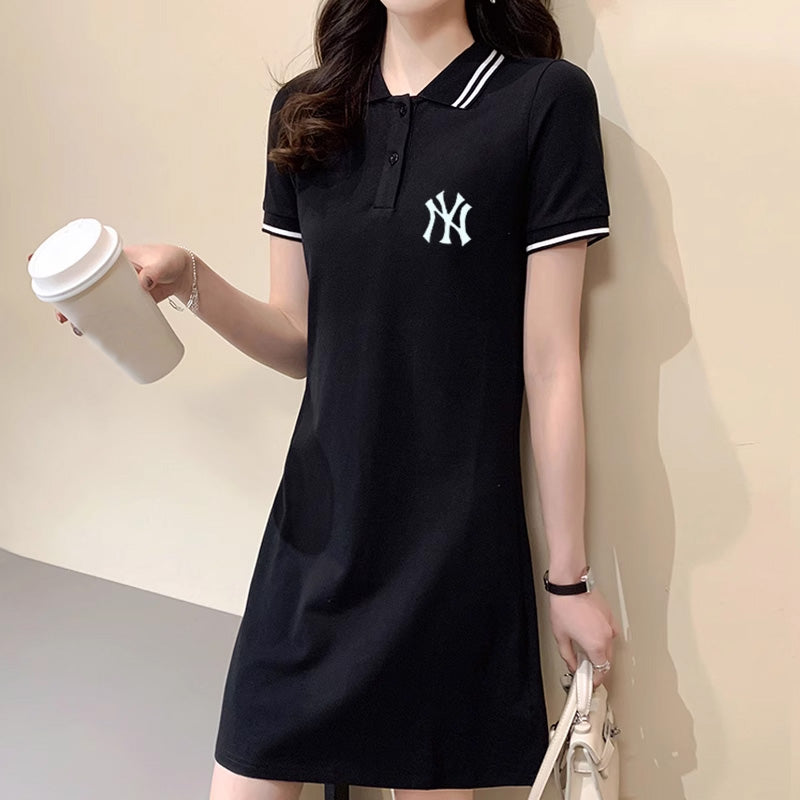 【dress】2色POLOネックワンピースF7671