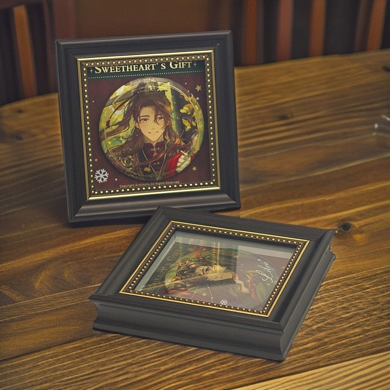 【GOODS】木製 フォトフレーム 58mm缶バッジ 収納 ディスプレイ Q2575