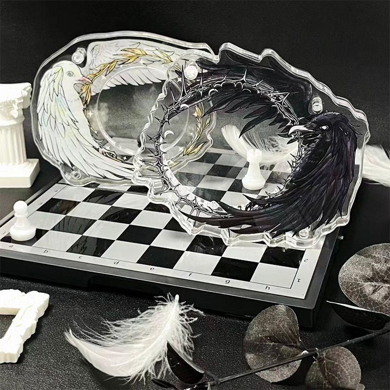 【GOODS】 58mm ディスプレイ ハトとカラス 缶バッジホルダー Ｑ2156